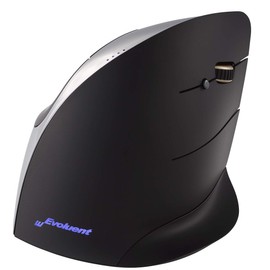 Evoluent Vertical Mouse C. Right handed USB Black/Chrome. Supports relaxed mouse movement