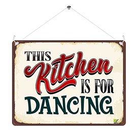 MP275 This kitchen is for dancing Funny Novelty Retro Vintage Metal Wall Sign Plaque 20cm x 15cm