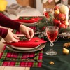 Ohok Christmas Place Mats Washable Set of 4 Polyester Linen