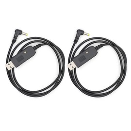 (2PCS) UV-5R USB Charger Cable UV-5R USB Charging Cable (2.5mm) with Indicator Light [2023 New Version] for BaoFeng Two Way Radios UV-5R UV-82 BF-F8HP UV-82HP UV-5X3 UV-5RE UV-S9 UV-9S Cable