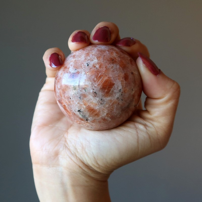 Sunstone Sphere Red Apollo Crystal Ball 2.5-2.75 inch
