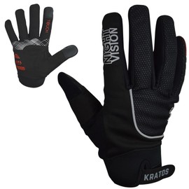 Kratos - Mountain bike warm winter gloves for men and women, MTB touchscreen gloves, non-slip, adjustable cycling gloves for driving, riding, running, skiing, hiking
