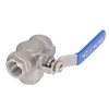 3 Way Ball Valve 1/2in DN15 304 Stainless Steel Female