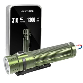 Galaxyman EDC Flashlight Rechargeable,1300 Lumen and 310M Long Throw LED Compact Pocket Flash Light with Magnetic Base, Waterproof Small Powerful Lighting for Camping, Hiking and Home Use-Green