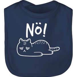 Shirtracer - Baby Bib - Sayings - Nö Cat White, 1 Navy Blue