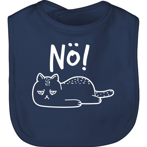 Shirtracer - Baby Bib - Sayings - Nö Cat White,