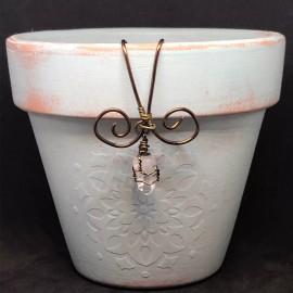 Lost Science Crystals Crystal Planter Decoration, Pot Hugger, Garden Decor, Crystal, Arkansas Quartz