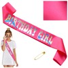 Birthday Girl Sash with Iridescent Foil - Hot Pink Birthday