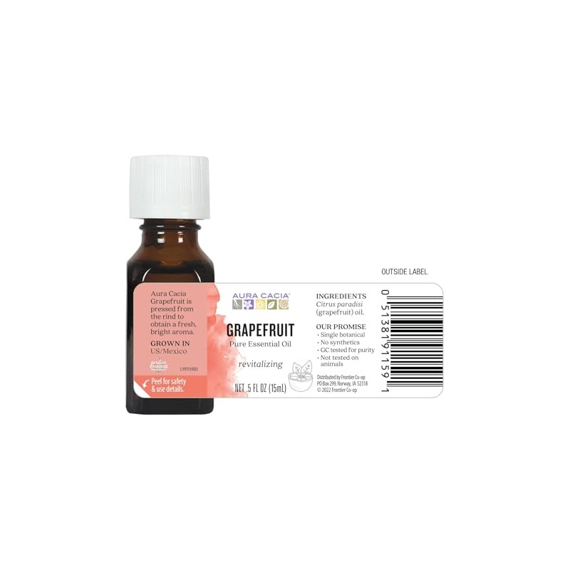 Aura Cacia Grapefruit Essential Oil 0.5 fl. oz.