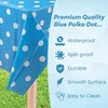 1 Piece Blue Polka Dot Tablecloth, Disposable Plastic Tablecloth, Waterproof,