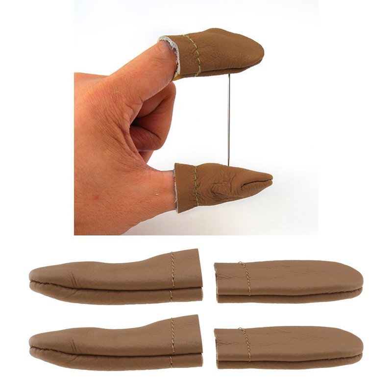 SING F LTD 10Pcs Brown Needle Felting Leather Finger Protector