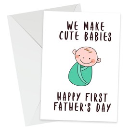 First Fathers Day Card, 1st Fathers Day Card, First Fathers Day Gifts for New Dad, Perfect for Birthday, Father's Day, Humorous Dad Greeting Cards, Gifts for Dad, Fathers Day Gifts First Time Dad