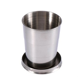 Travel Folding Cup Stainless Steel Cup Camp Keychain Design Retractable Telescopic Collapsible Cup(M)