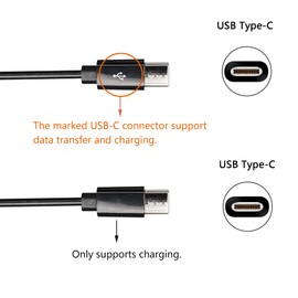 CERRXIAN USB Type C Splitter Charging Cable,1ft 2 in 1 Multi Charging Cable, USB A to 2 x USB Type C Y Splitter Data Snyc Cord(0.3m-2USB C, Black)