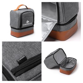 CHEFINLUX Sustainable Thermal Lunch Bag Large Food Storage Bag 6L with Carry Handle Portable Cooler Bag Made with Recycled Materials