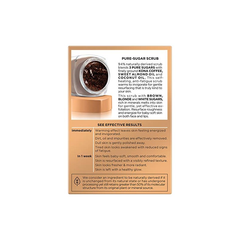 LOreal Paris Mascarilla exfoliante de azucar con cafe kona pure