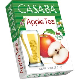 Casaba Turkish Apple Tea, A Refreshing Apple Flavoured Instant Powder. Best Served as a Hot or Cold Drink, Vegetarian and Vegan Friendly, 250g Carton, Green/White
