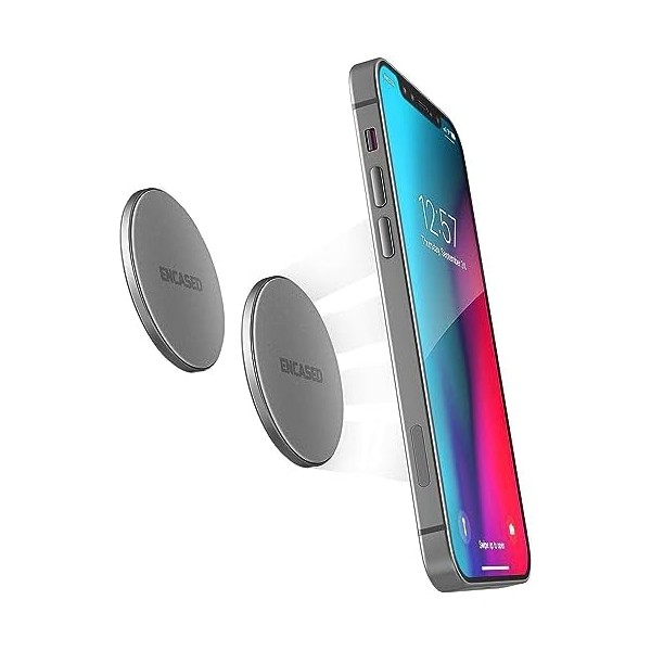 ENCASED Magnetic Mount-Anywhere iPhone Disks (2 Pack) Designed for MagSafe,