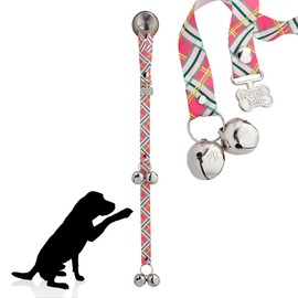 PoochieBells Handcrafted Dog Doorbell for Potty Training – Easy & Quick, Doggie-Safe USA-Made Dog Door Bell with Perfect Sound, Dog Trainer-Recommended for Over 20 Years, Spring Fling Plaid