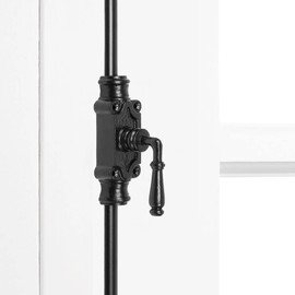 STALLION HARDWARE Durable Iron Lever Style Mini Cremone Bolt 2' – Classic Black Powder Coat, 2 Rods, Ideal for Antique Cabinets & Small Cabinet, Stylish & Reliable Cabinet Lock Hardware