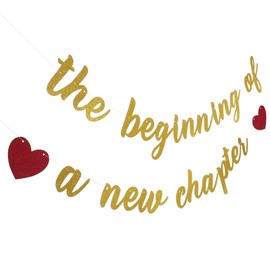 ABOOFAN 1 Set The Beginning of a New Chapter Banner Farewell Party Decorations 2024 Graduation Banner Engagement Baby Shower New Home Job Change Party Decorations