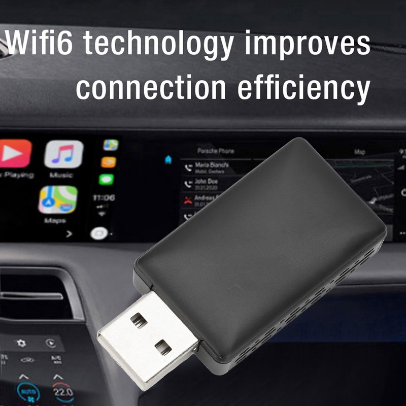 for Carplay Wireless Adapter with USB C USB A Cable