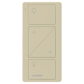 Lutron Pico Remote for Caseta Smart Dimmer Switch, 2-Button Control with Raise and Lower, For Table Top or Wallmount Use, PJ2-2BRL-GIV-L01, Ivory