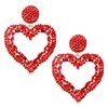 NLCAC Valentine's Day Heart Earrings Rhinestone Multi Stone Cluster Open