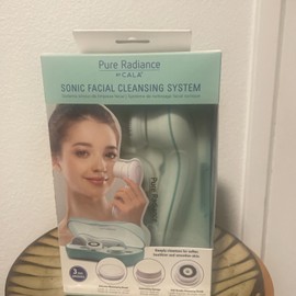 CALA NEW Pure Radiance by Cala Sonic Facial Cleansing System White 3 Brushes 2 Speeds
