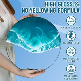 JDiction Epoxy Resin High Gloss 34OZ - 3X Yellowing Resistant Upgrade Formula, Self Leveling Resin and Hardener, Crystal Clear & Bubble Free Coating and Casting Resin for Jewelry, Art, Wood 1:1 Ratio
