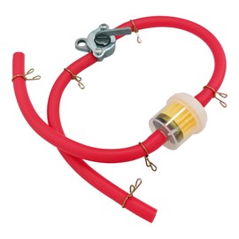 HHZL Gas Fuel Line Oil Filter Hose Clamp Fuel Filter Inline Shut Off Valve Petcock Petrol Switch Set for 50cc 70cc 110cc 125cc 150cc 250cc Mini Bike Pit Dirt Bike Motorcycle Go Kart Four Wheeler (Red)
