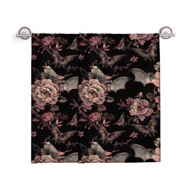Turamurra Hand Towels Set of 2 Gothic Bat Floral Themed Towels for Bathroom Decorative, Bath Towels, Soft Absorbent Towels for Farmhouse Home Decor Gifts for Women 14 x 28 in