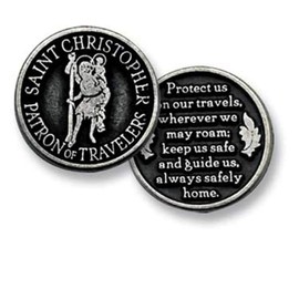 Cathedral Art Saint Christopher Pocket Token, 1-Inch,White, Sand