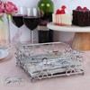 Servette Home Chrome Napkin Holder with Flower Design, Silver