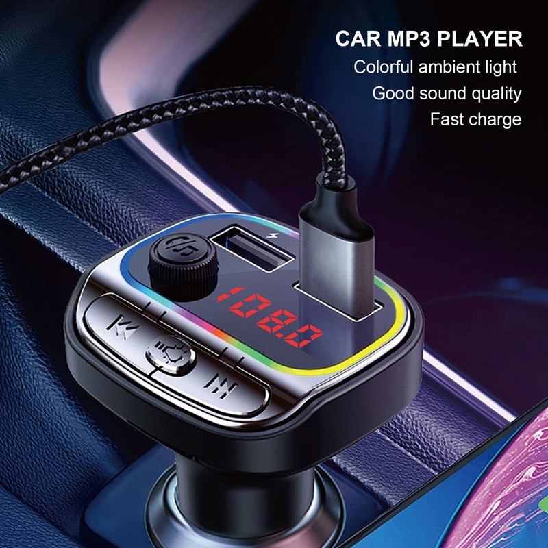 Car MP3 Player Hands Free Stereo QC3.0 Fast Charging Bluetooth