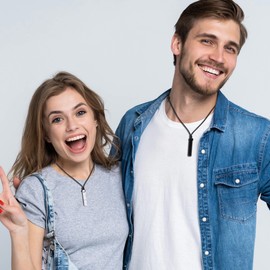 COAI Partner Chain Bar Pendant, Obsidian howlite Obsidian, Obsidian