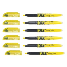 PILOT FriXion Light Erasable Highlighters 3.8 mm Yellow Pack of 6aa