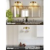 Teqinchy 2-Light Gold Wall Sconces,Vintage Bathroom Wall Sconce Light with