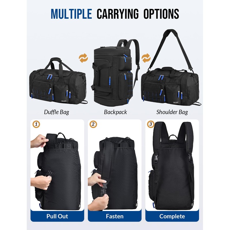 Celvetch Gym Bag for Men Women with Shoes Compartment 3-in-1