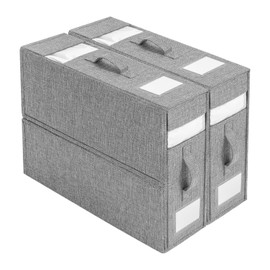 JINEATHES Pack of 2 Storage Bags for Bed Sheets, Foldable Bedding Storage Organiser, Underbed Storage Box, Bed Sheet Organiser for Sheets and Blankets (Grey)