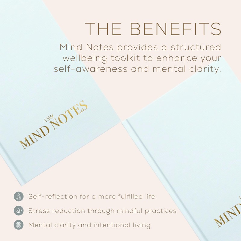 LSW London Mind Notes 6-Month Undated Wellness Journal with Mental