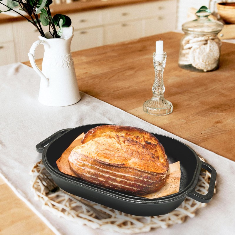 Cuisiland Large Heavy Duty Pre-seasoned Cast Iron Bread & Loaf