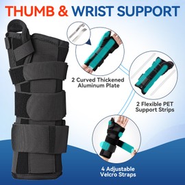 Cofoe Wrist Brace Wrist Wraps Carpal Tunnel Wrist Brace Night Support,Thumb Brace Adjustable Wrist Support Brace with Splints for Arthritis,Tendonitis,Sprain,Thumb Tenosynovitis,Fracture Support (Left, Medium)