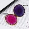 Soulnioi Purple Coaster Onyx Tablet Crystal Agate Coaster with Gold