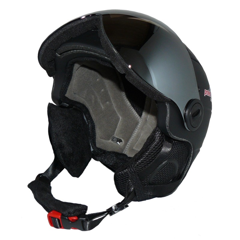 Protectwear Ski helmet MS95 black matt with two visors folding