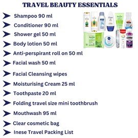 Travel Toiletries for Women, Essentials Travel Toiletries Set for Women, Mini Toiletries Set for Holiday, Hospital, Maternity, Mini Toiletries Airport Approved Liquids