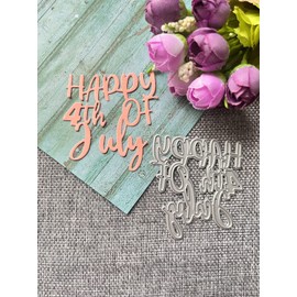 4th of July Metal Die Cuts for Card Making Metal Cutting Dies Stencils Word Embossing Template for DIY Scrapbooking Photo Album Paper Decorative