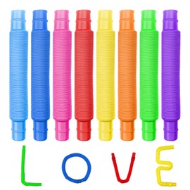Newpop Pack of 24 pop tubes, colourful tubes children's stretch, pop tubes sensory toy, pop tube, sensory toy for children and adults