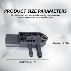 HISports Exhaust Pressure Sensor, DPF Intake Pressure Sensor 059906051A, 0281006005, 07Z906051B, Intake Pipe Pressure Sensor Compatible with A4, A5, A6, A7, A8, Q5, Q7 (2007-2012)