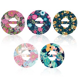 25stk Sensor Aufkleber, 5 Blumenmuster Klebepatches Abdeckungen Atmungsaktiv und Wasserdicht 3/4 Runde Sensor-Aufkleber Kompatibel mit Guardian